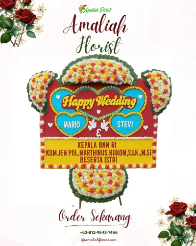 Karangan Papan Bunga Pernikahan di Kejuron